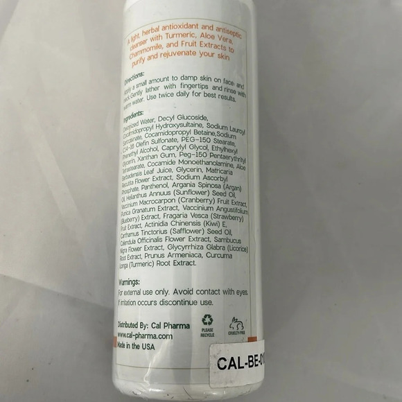 NAMASTE Skin Turmeric Daily Herbal Facial Cleanser New Unopened Size 8 oz 240ml - Picture 4 of 7